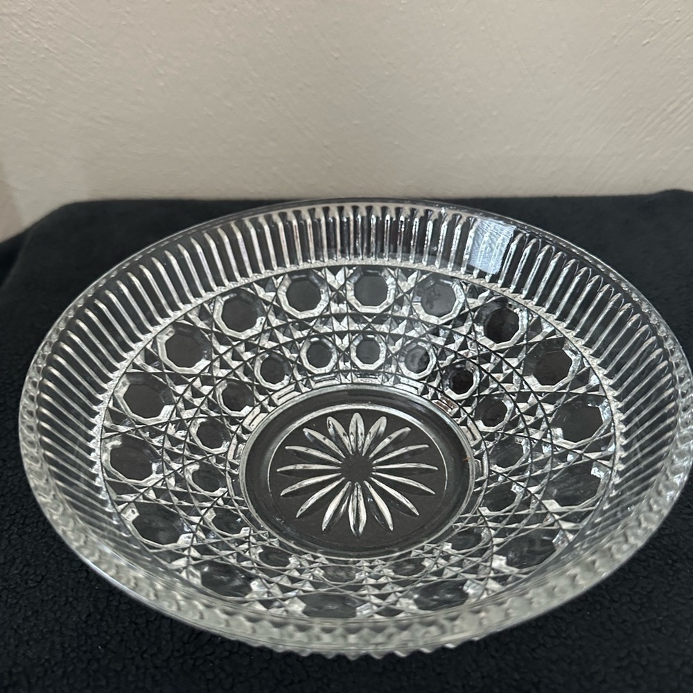 Vintage Cut Glass Crystal Bowl